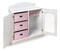Badger Basket Mirrored Doll Armoire with 3 Baskets and 3 Hangers - White/Pink